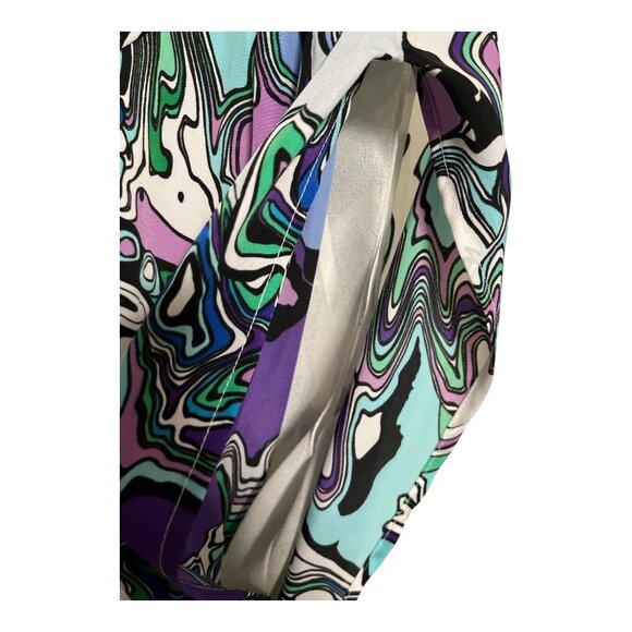 VTG Suzi Chin for Maggy Boutique Abstract Faux-Wrap Dress Size 12 USA Made - Picture 5 of 6